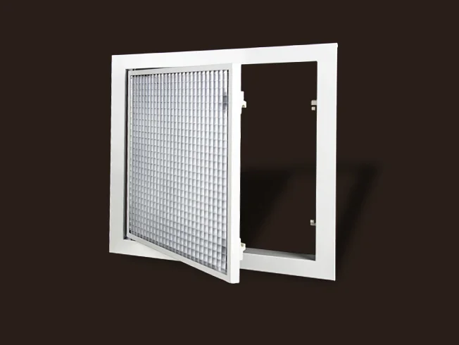 Hinged egg-crate grille